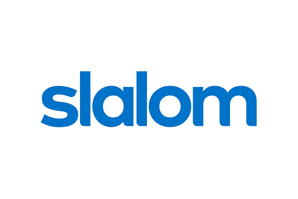 The Slalom company logo in blue text on a white background.