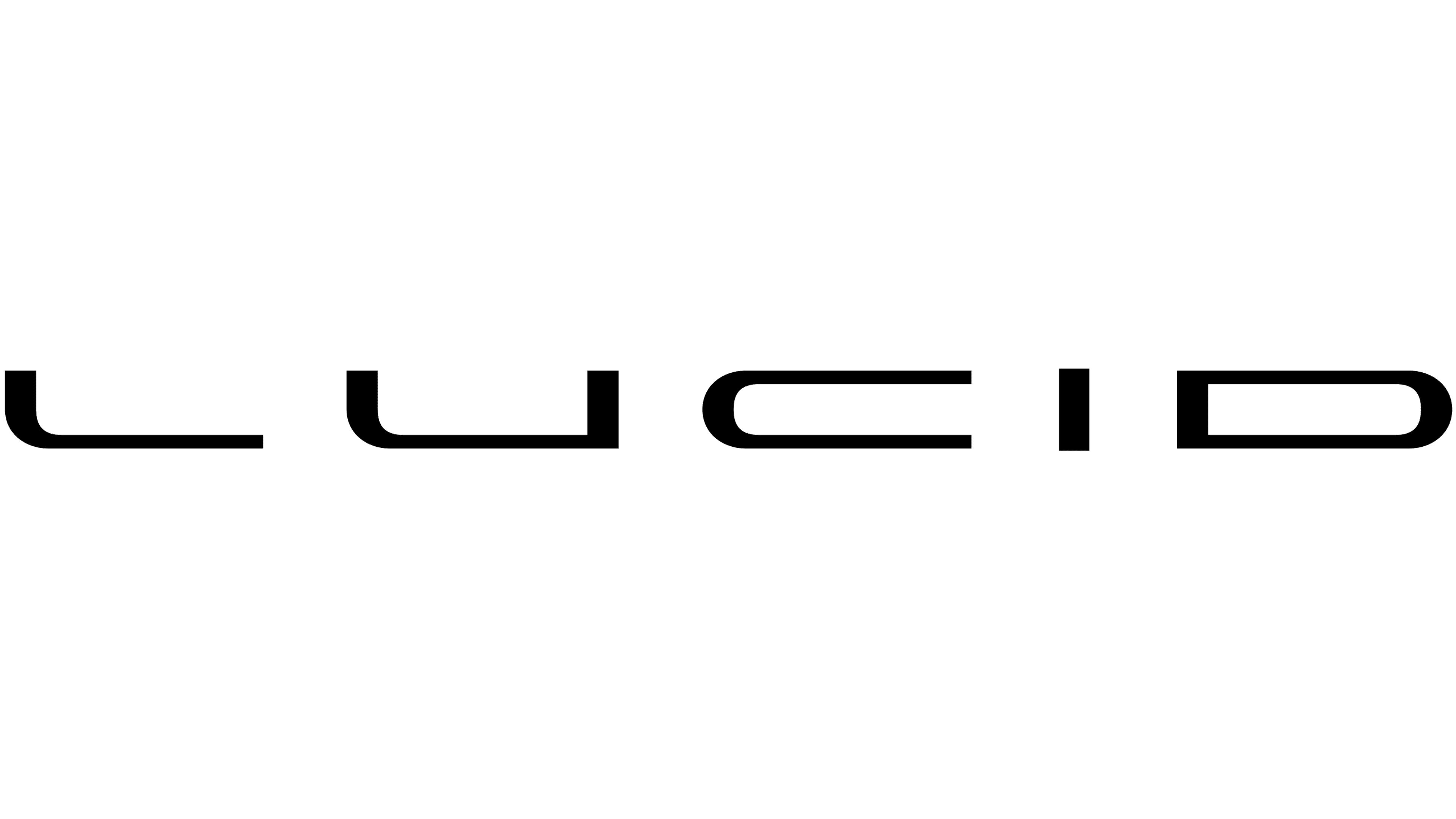 Lucid Motors logo with black text on a transparent background.