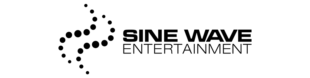 Logo of Sine Wave Entertainment featuring a stylized sine wave shape made of dots and the company name in bold text.
