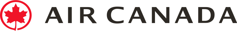The Air Canada logo featuring a red maple leaf inside a circle to the left of the text 'AIR CANADA' in bold black letters.