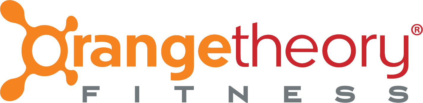 The logo for Orangetheory Fitness featuring the brand name in orange and red with a stylized molecular structure symbol on the left.