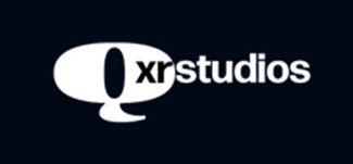 Logo of XR Studios featuring a stylized white "Q" and the text "xrstudios" on a dark background.
