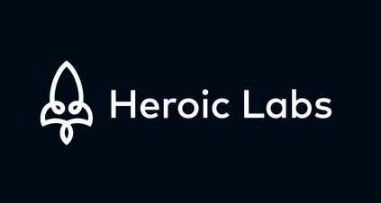 "Heroic Labs logo featuring a minimalist white rocket icon next to the text 'Heroic Labs' on a dark background."