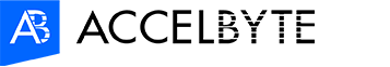 AccelByte horizontal logo with stylized AB icon and text.