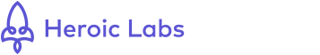 Purple rocket icon logo with the text 'Heroic Labs' in purple.