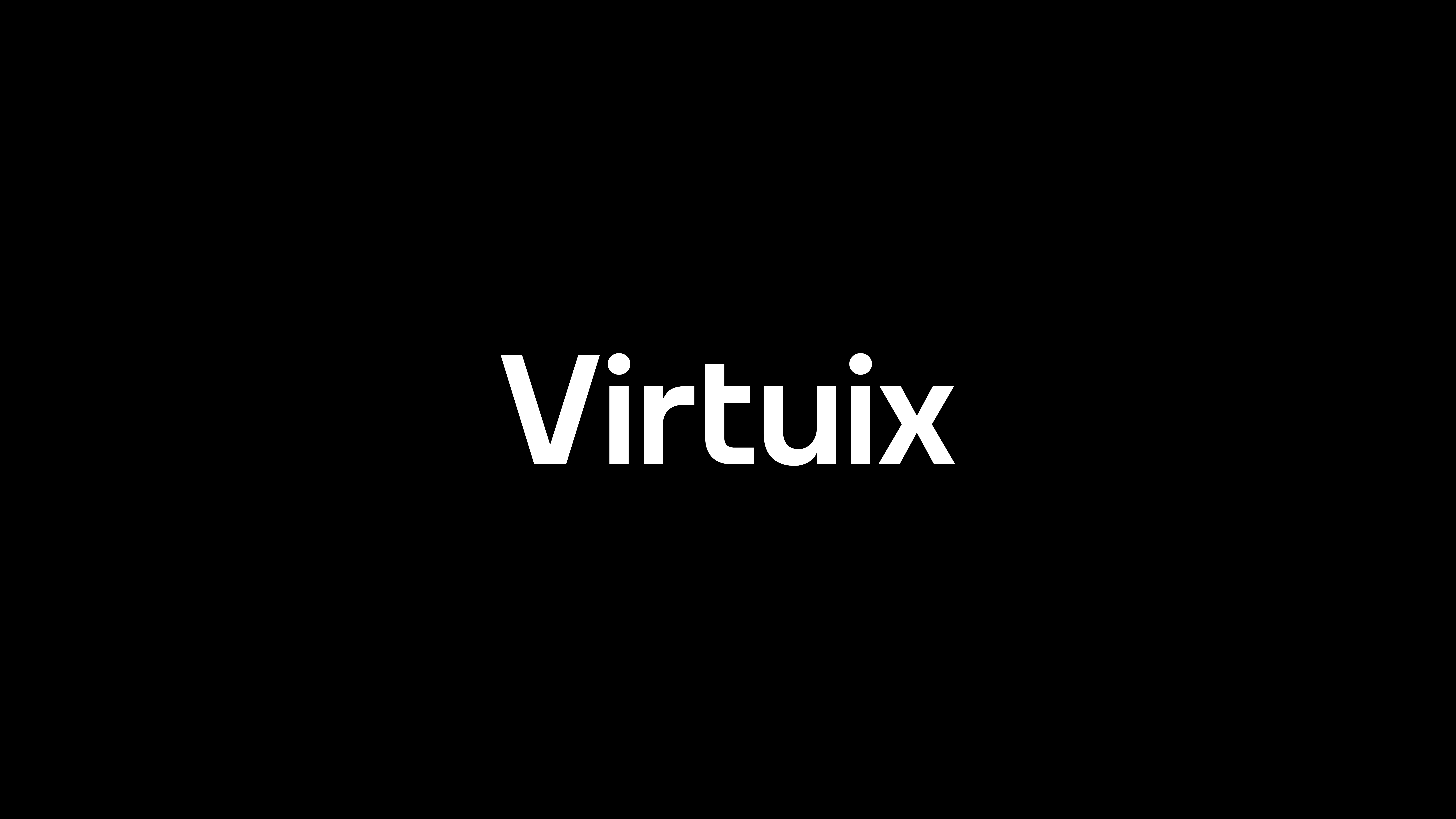 Virtuix logo in white text on a black background