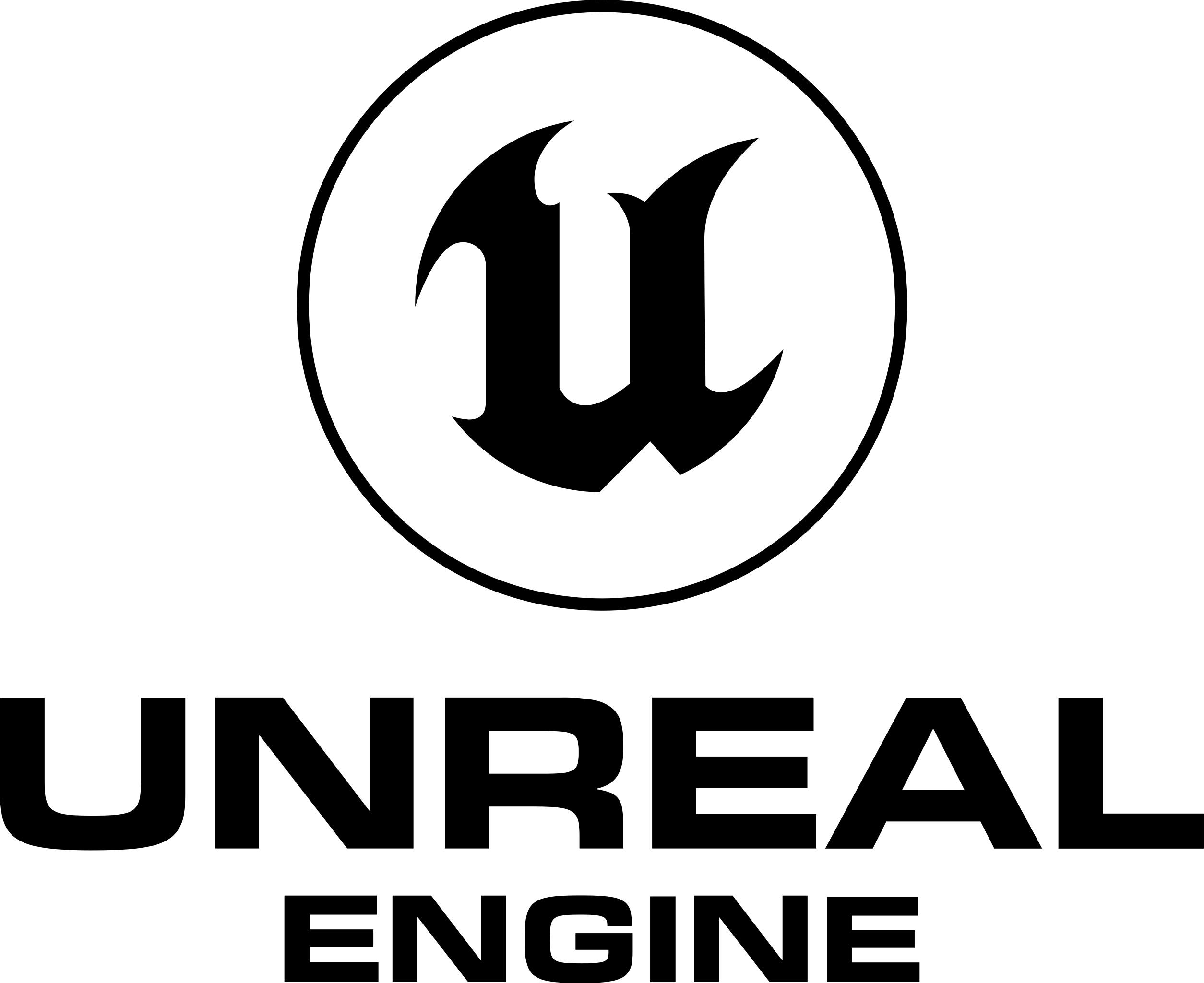 The Unreal Engine logo displayed as a black and white SVG graphic, often used to represent the Unreal Engine platform in gaming and development contexts.