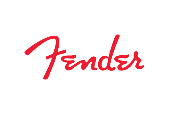 Red script Fender logo on a white background.