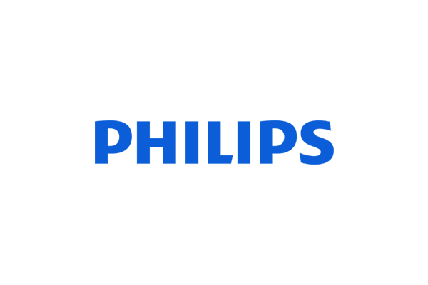 Philips horizontal blue logo on a white background