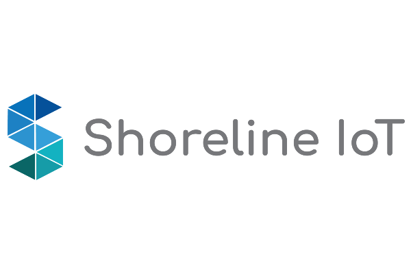 Shoreline IoT logo featuring geometric blue shapes forming an "S" next to the text "Shoreline IoT."