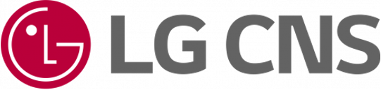 The logo of LG CNS, featuring a red circular emblem with the stylized letters 'L' and 'G' and the text 'LG CNS' in bold gray letters.