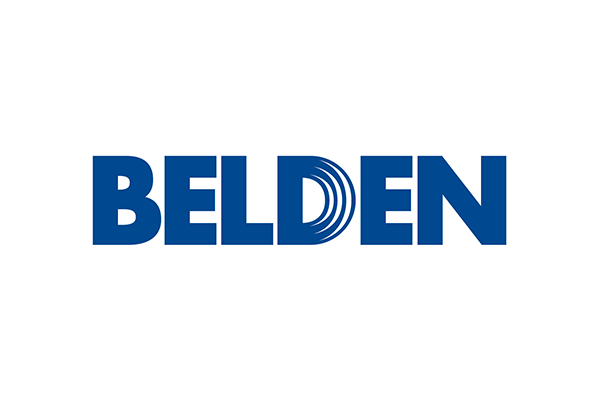 The Belden logo in blue on a white background.