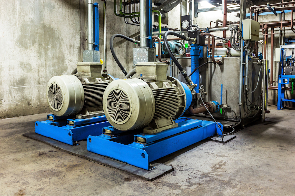 Motor in steel plant at old factory in Asia