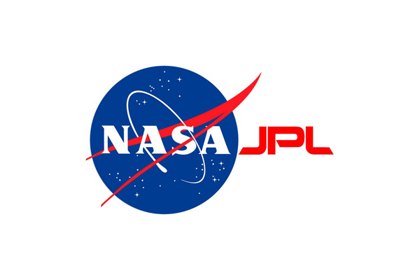 NASA Jet Propulsion Laboratory (JPL) logo featuring the blue NASA insignia with white text and a red vector, alongside the red 'JPL' text on a white background.