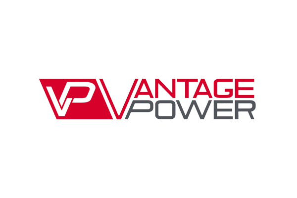 Logo of Vantage Power featuring the letters 'VP' and the words 'Vantage Power' in red and gray text.