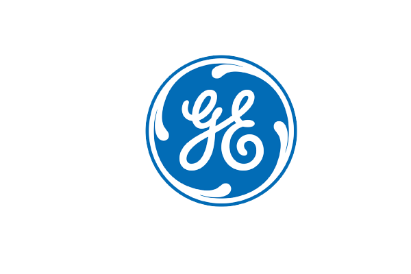 The General Electric (GE) logo in a blue circle with white stylized lettering, displayed on a white background.