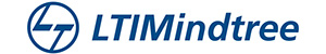 Logo of LTIMindtree with blue text and a circular emblem containing "LT".