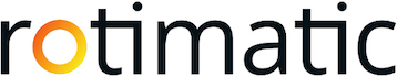The Rotimatic logo featuring the brand name in a modern font with an orange and yellow gradient 'o'.