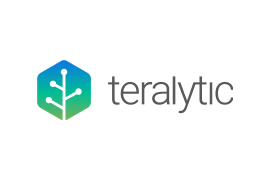 Teralytic logo with gradient color background and grey text.