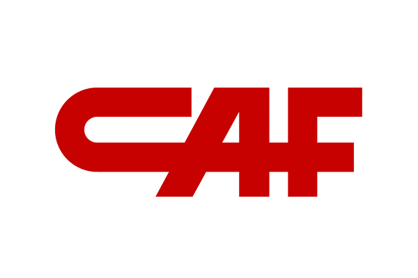 Red CAF company logo on a transparent background