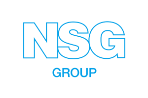 NSG Group logo featuring large outlined letters 'NSG' above the word 'GROUP' in blue text on a transparent background.