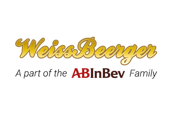 The WeissBeerger logo with the text 'A part of the AB InBev Family' displayed below, representing WeissBeerger as a subsidiary of AB InBev.