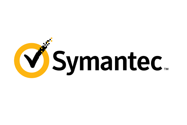Symantec logo featuring a yellow checkmark inside a yellow circle next to the word 'Symantec' in black text.