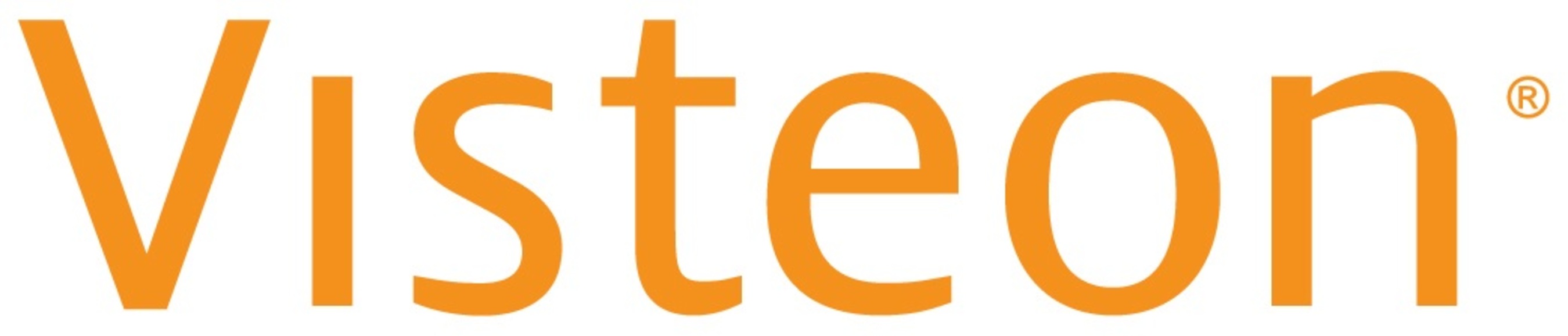 The Visteon logo in orange text on a white background.