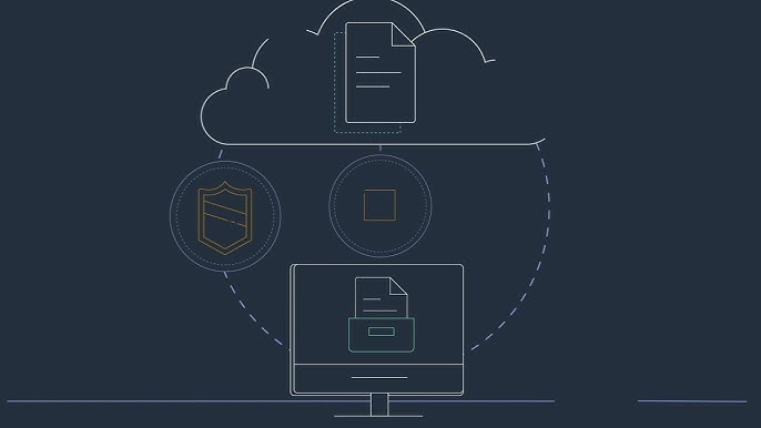 Diagram of cloud storage, security, and data transfer, representing AWS Industrial IoT solutions.