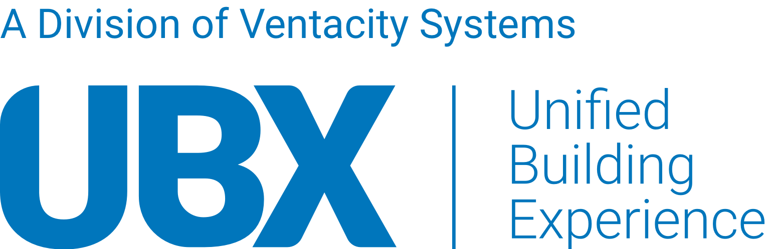Logo image of UBX (Unified Building Experience), a division of Ventacity Systems, featuring the text 'UBX | Unified Building Experience'.