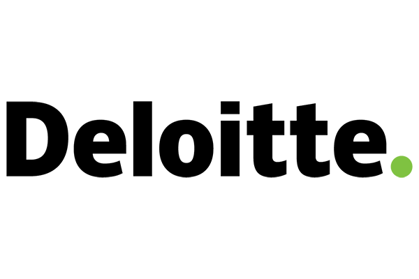 The Deloitte logo featuring black text with a green dot on a transparent background.