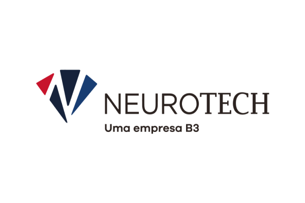 "Neurotech logo with a stylized 'N' in red and blue, and the text 'Uma empresa B3' below."
