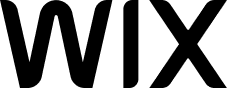 Black Wix logo on a transparent background