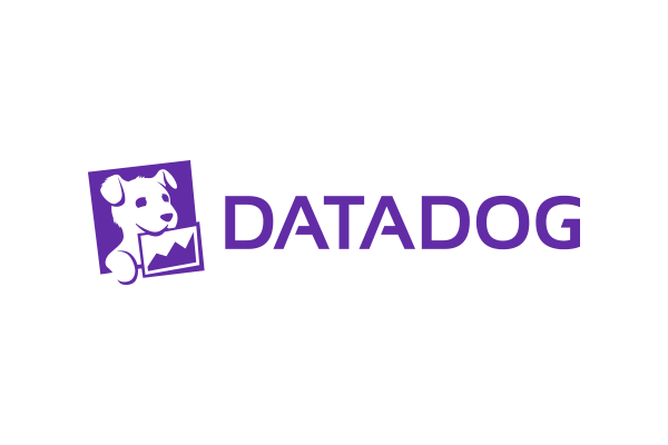 The logo of Datadog, featuring a purple dog icon with a chart and the text 'DATADOG' in purple.