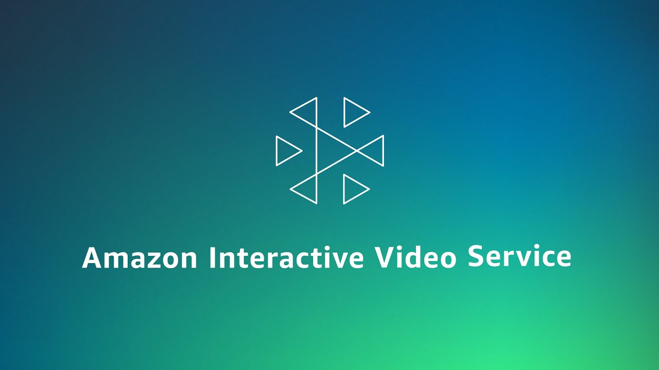 Amazon Interactive Video Service logo and text on a blue-green gradient background.