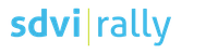 SDVI Rally logo featuring the text 'sdvi | rally' in blue and yellow.