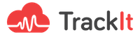 TrackIt logo with a red cloud design and the text 'TrackIt' in black and red.