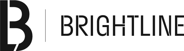 BrightLine TV logo in black text with a stylized 'B' symbol on the left.