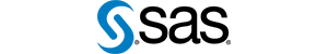SAS Software horizontal logo with blue and black text on a transparent background.