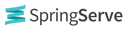 SpringServe horizontal logo with stylized teal and gray text.