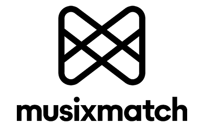 Musixmatch logo featuring a stylized "X" symbol above the brand name in bold text.