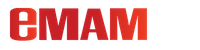 The eMAM logo with bold red text and transparent background.