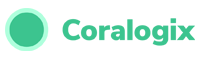 Coralogix logo in green text on a transparent background