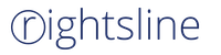 Rightsline company logo in blue text on a transparent background.