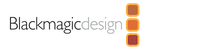 Blackmagic Design logo with three vertical orange squares and the text 'Blackmagic design'.