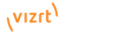 Vizrt company logo in orange and black text on a transparent background