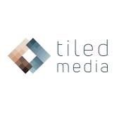 Tiled Media company logo with stylized square tiles and text 'tiled media'.
