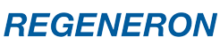The blue Regeneron company logo in italicized letters on a white background.