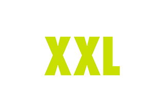 Bright yellow-green text displaying 'XXL' on a white background, used as an icon or visual indicator for extra extra large networking or sizing options.