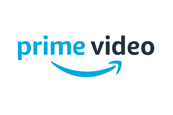 The Prime Video logo featuring the text 'prime video' with a blue curved underline resembling a smile, representing Amazon's video streaming service.
